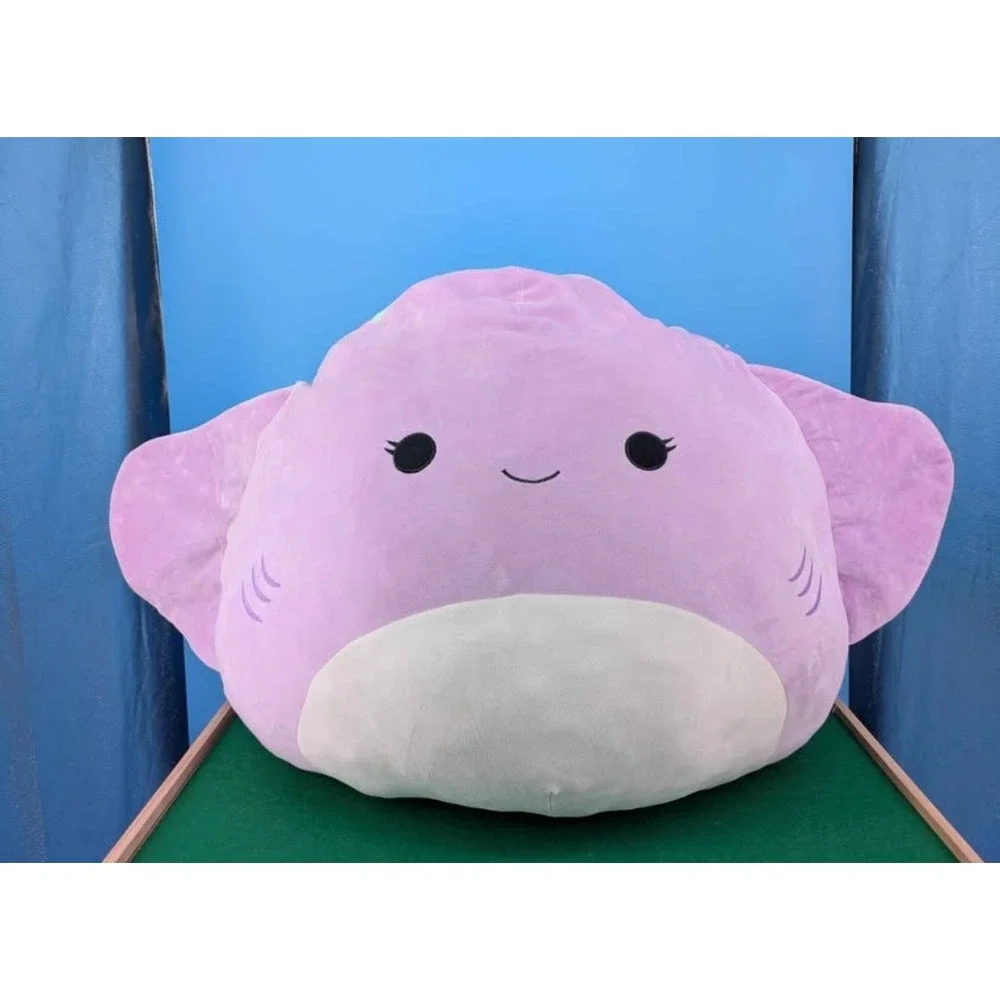Squishmallows Aziza Stingray Plush 26 In Large Purple Rainbow Spotted Kellytoy - Picture 1 of 8